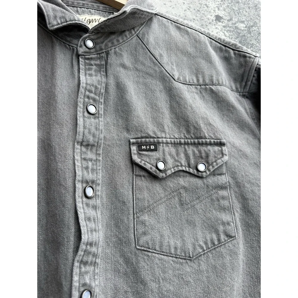 Howler Brothers Dust Up Denim Jovi Gray Pearl Snap Button Western Size XL - Picture 4 of 5